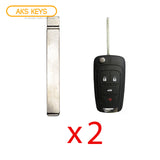 2008 - 2021 Buick Chevrolet GMC Saturn Flip Key Blade (2 Pack)