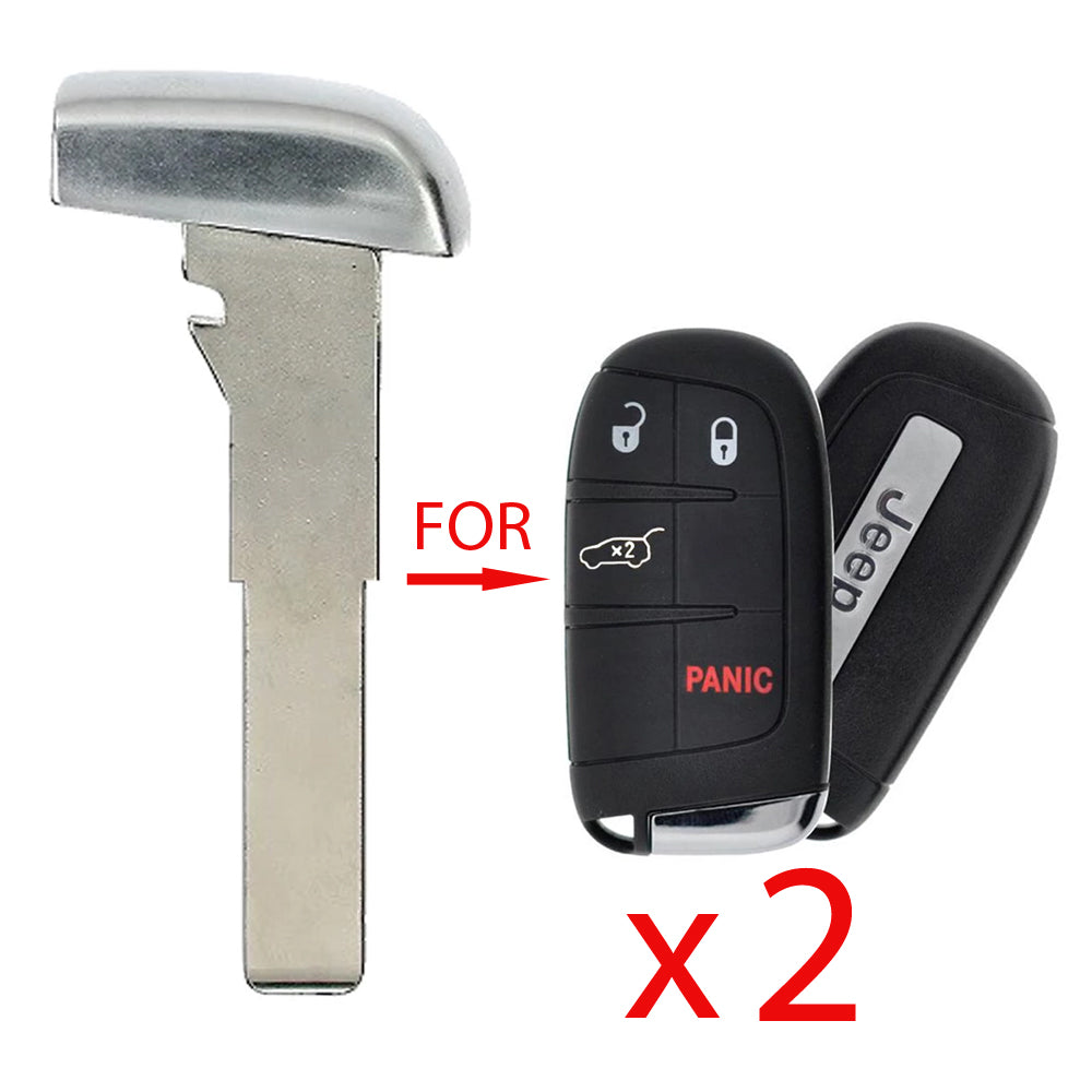 2015 - 2018 Jeep Fiat High Security Emergency Key (2 Pack)