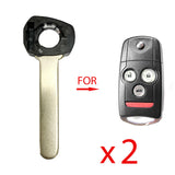 2007 - 2013 Acura Remote Flip Key W/o Chip (2 Pack)