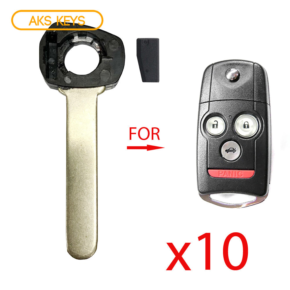 2007 - 2013 Acura Remote Flip Key With Chip (10 Pack)