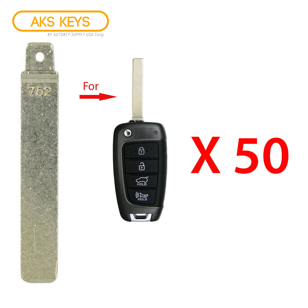 2018 - 2020 Hyundai Santa Fe Remote Flip Key Blade (50 Pack)