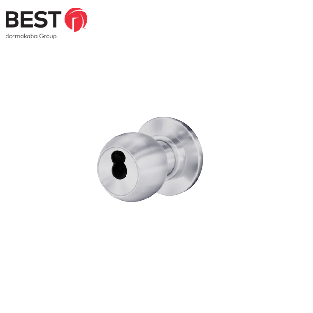 BEST - 8K37AB4CSTK626 - Entrance Cylindrical Lock with 2-3/4 Backset - SFIC Less Core - Non-handed  - Grade 1 - 626 (Satin Chrome)