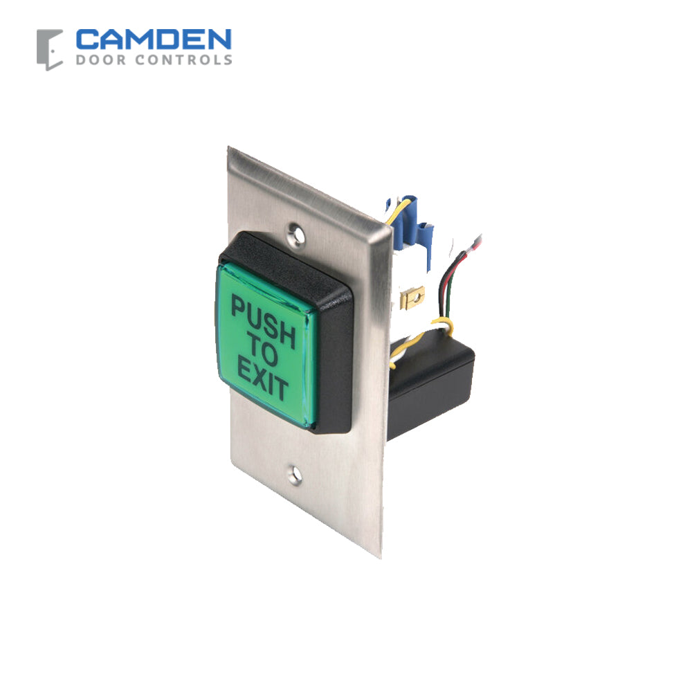 Camden CM-30EE LED Illuminated Push/Exit Switch with Fixed 30 Second Timer and In-Wall Mounting Box Included