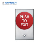 Camden CM-5085RPTE Pneumatic Time Delay Push to Exit Button with 2-3/8" Aluminum Faceplate