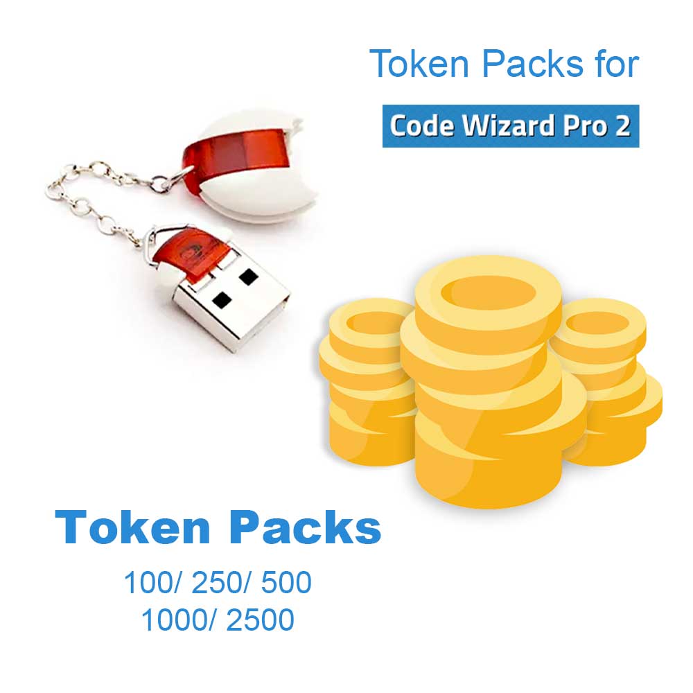 Code Wizard Pro 2 Token Packs 100/250/500/1000/2500 ( Machine Sold Separately )