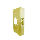 Don-Jo - Wrap Plate - #12-2 - 2-3/4" -1-3/4" Doors - Polished Brass (12-2-PB-CW)