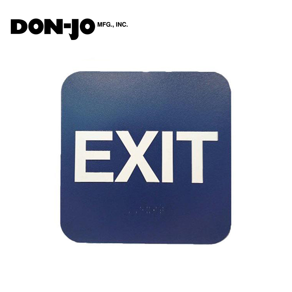 Don-Jo - HS 9070 35 - Exit Sign w/ Braille - Matte Blue - 9 x 6