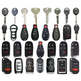 AKS KEYS Aftermarket Starter Pack with 30 Dodge Jeep Chrysler Remotes, Shells, Key Blanks and Transponder Keys