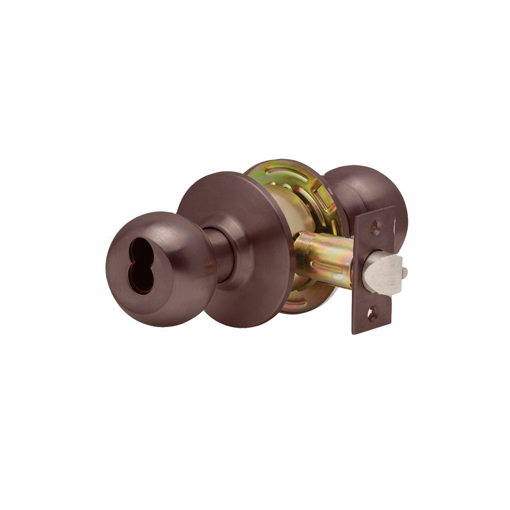 Dexter - C2000 - Classroom Cylindrical with SFIC Less Core Ball Knob Lock and 2-3/4 Standard Backset - Grade 2 - 613 (Oil-Rubbed Bronze)