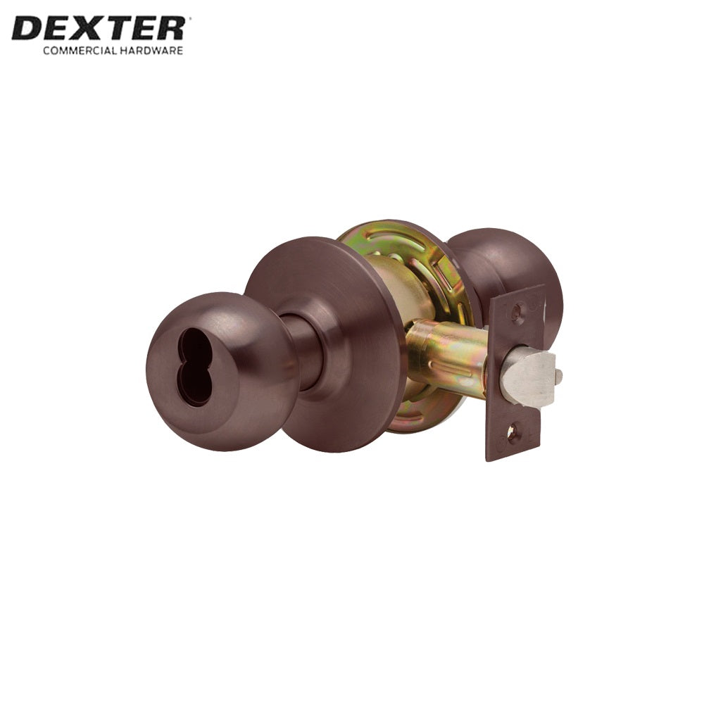 Dexter - C2000 - Classroom Cylindrical with SFIC Less Core Ball Knob Lock and 2-3/4 Standard Backset - Grade 2 - 613 (Oil-Rubbed Bronze)