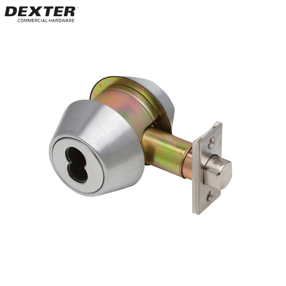 Dexter - DB2000 - Double Cylinder Commercial Deadbolt with SFIC Prep Less Core and 2-3/8 or 2-3/4 Adjustable Backset - Grade 2 - Satin Chrome - 626 (Satin Chrome)