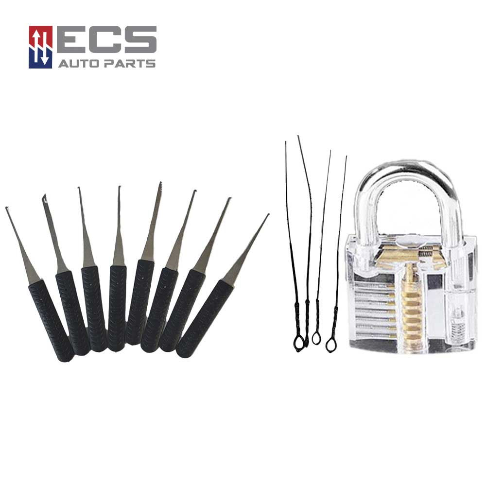 ECS AUTO PARTS Lock Pick Set 12 Professional Dimple Tools with 1 Lock