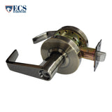 ECS HARDWARE - Commercial Lever Set Handle - 2-3/4 Standard Backset - Antique Brass - Entrance - Grade 2