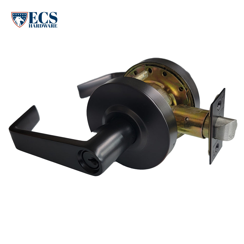 ECS HARDWARE - Commercial Lever Set Handle - 2-3/4 Standard Backset - Oil Rubbed Bronze - Storeroom - Grade 2