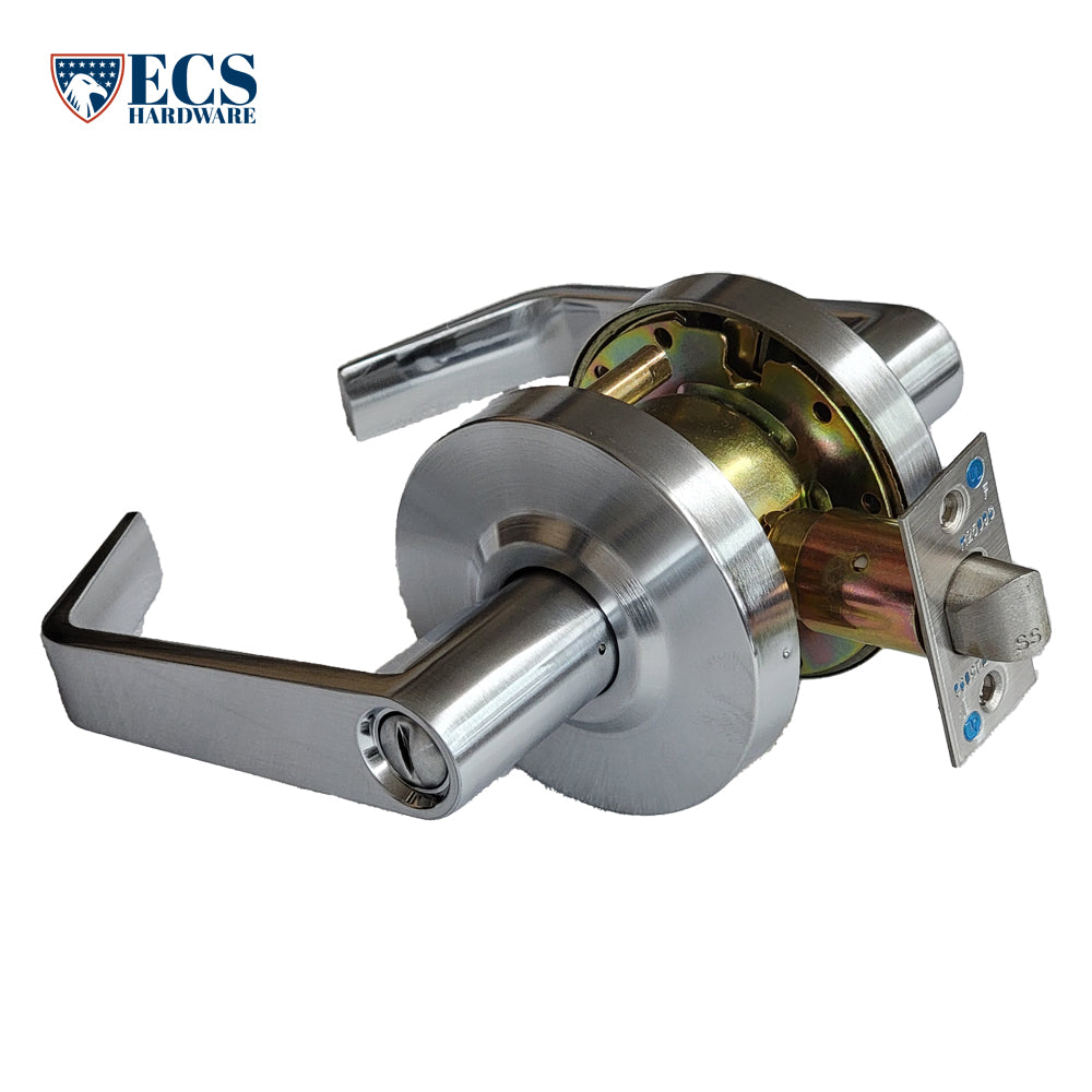 ECS HARDWARE - Commercial Lever Set Handle - 2-3/4 Standard Backset - Satin Chrome - Privacy - Grade 2