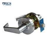 ECS HARDWARE - Commercial Lever Set Handle - 2-3/4 Standard Backset - Satin Chrome - Passage - Grade 2