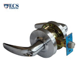 ECS HARDWARE - Commercial Lever Set Handle - Contemporary Design - 2-3/4 Standard Backset - Satin Chrome - Storeroom - Grade 2