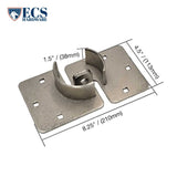 ECS HARDWARE - Round Hockey Puck Lock Hasp - 8 1/4" - Nickel Plated