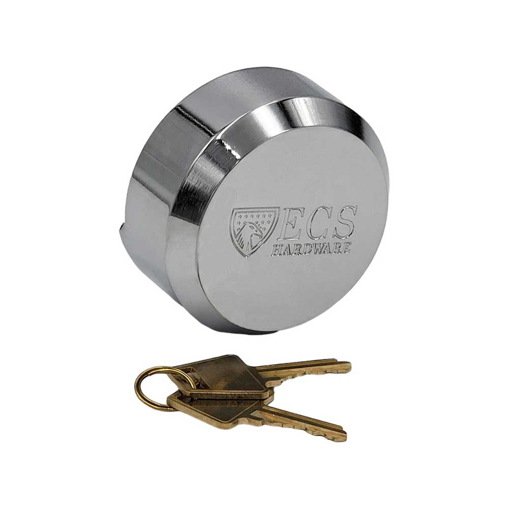 ECS HARDWARE - Hidden-Shackle Stainless Steel Puck-Style Lock KW1 - Keyed Alike #1