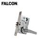 Falcon Mortise Locks Entry/Office with Dane Gala Lever - SFIC Prep Less Core Cylinder - Grade 1 - 626 (Satin Chrome)