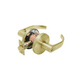 Falcon Cylindrical Entry/Office Lock with Quantum Lever Style - Grade 2 - 605 (Bright Brass)