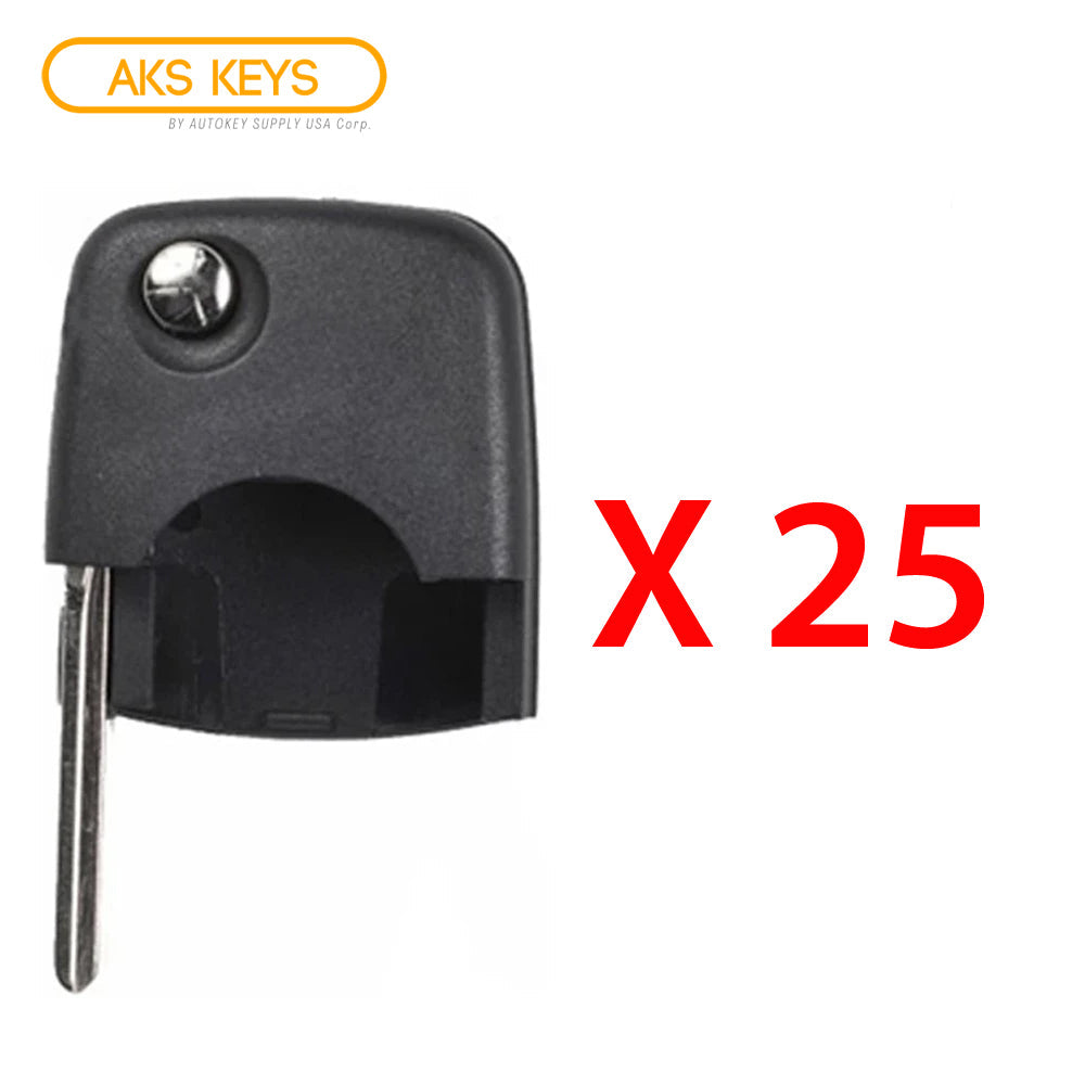 1997 - 2006 Audi Flip Key Shell  Round Head / NON Chip (25 Pack)