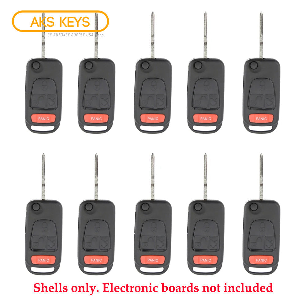 1998 - 2005 Mercedes Benz ML Flip Key Shell 4B (10 Pack)