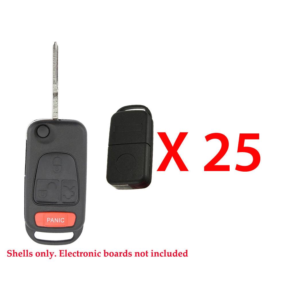 1998 - 2005 Mercedes Benz ML Flip Key Shell 4B (25 Pack)