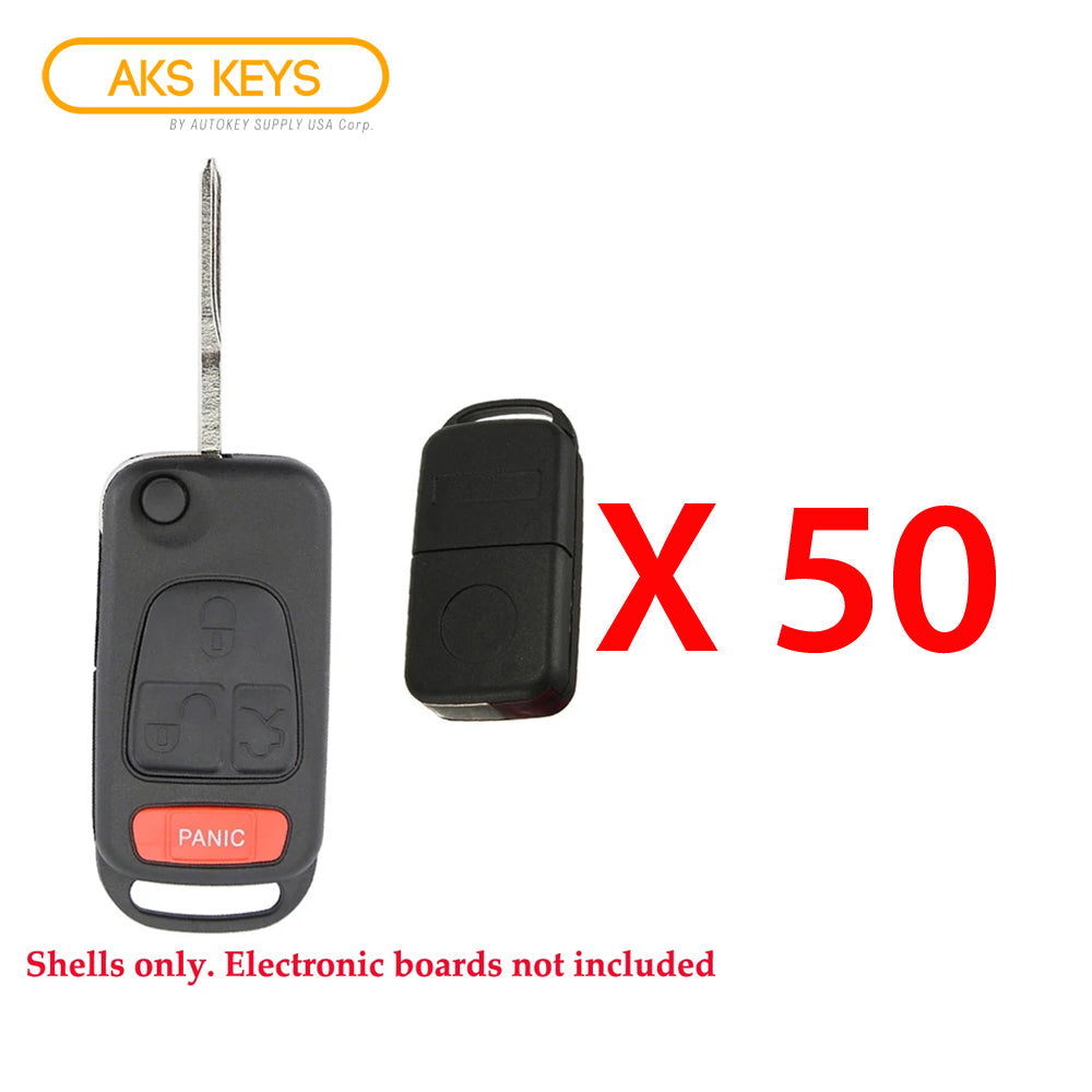 1998 - 2005 Mercedes Benz ML Flip Key Shell 4B (50 Pack)