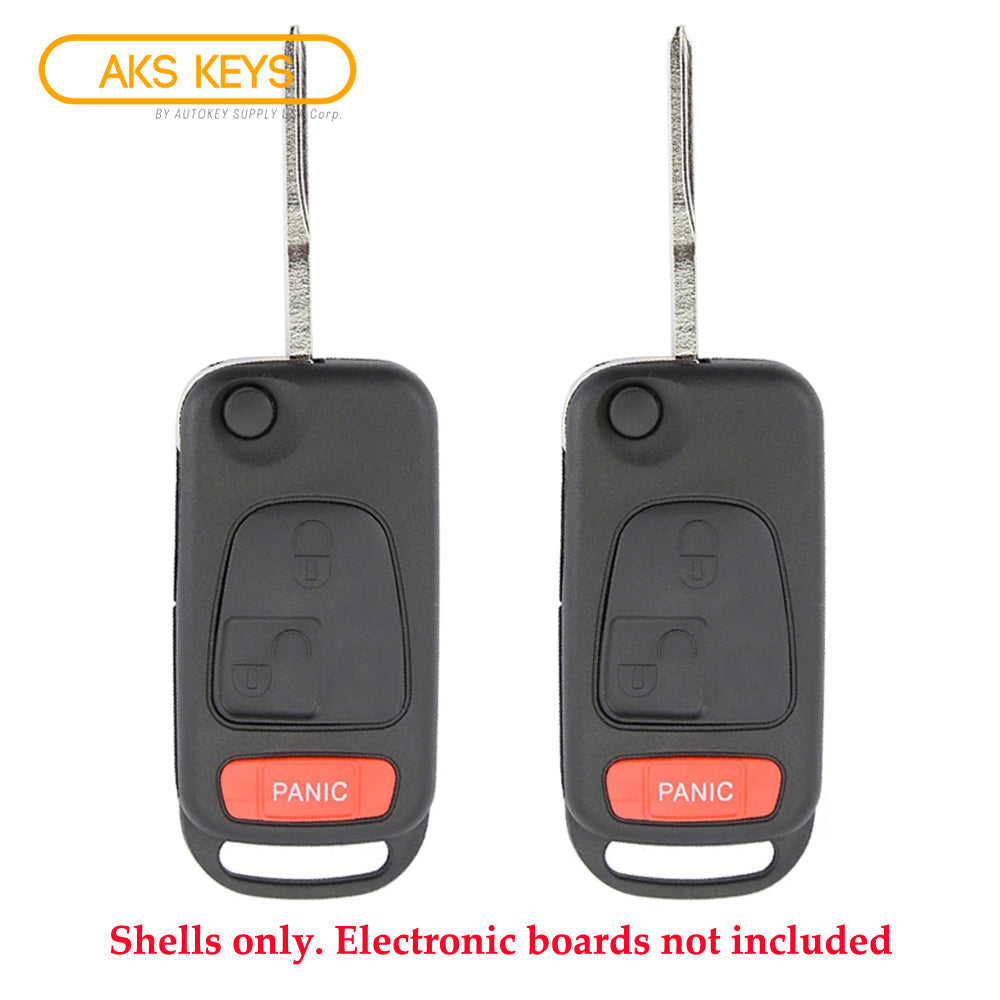 1998 - 2005 Mercedes Benz ML Flip Key Shell (2 Pack)