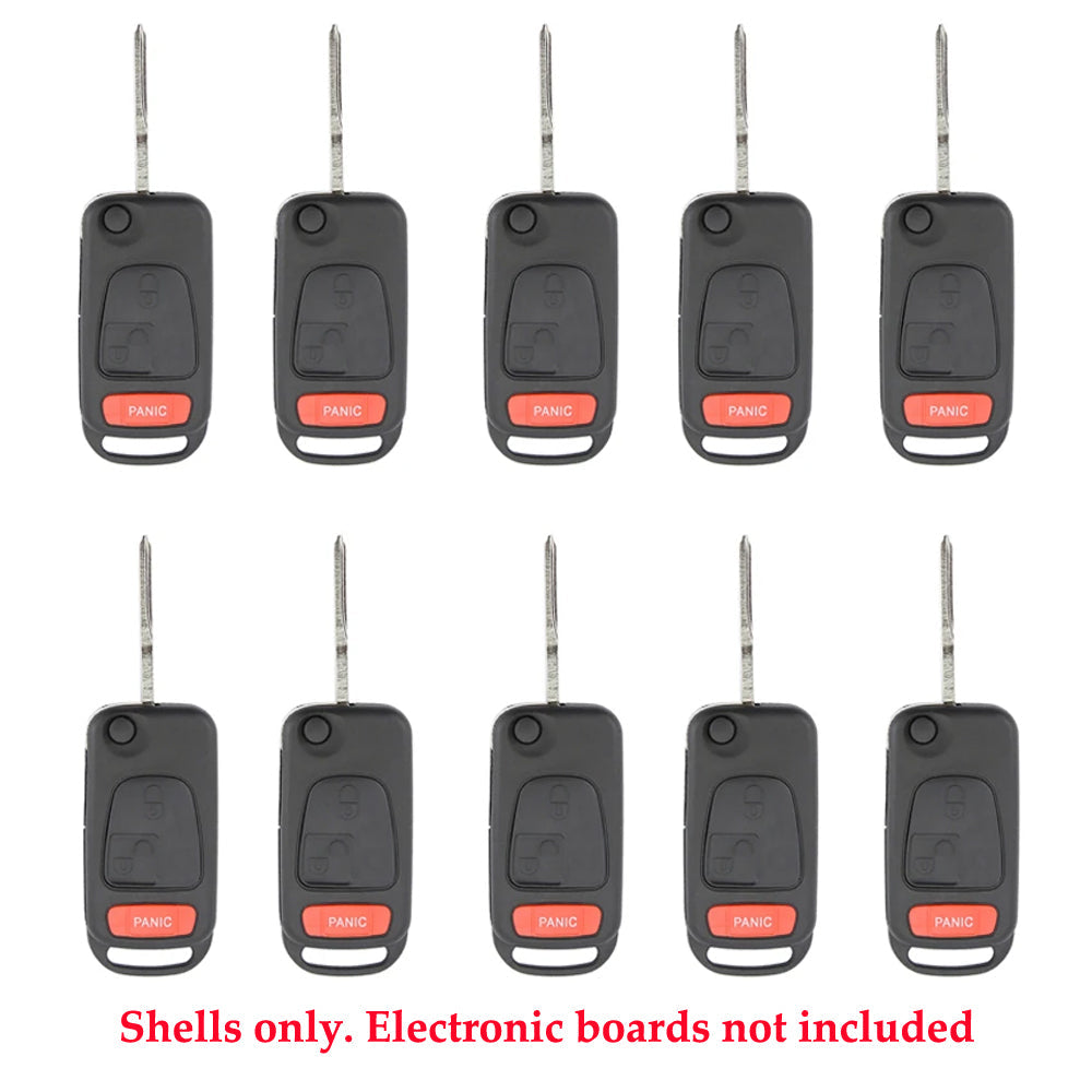 1998 - 2005 Mercedes Benz ML Flip Key Shell (10 Pack)