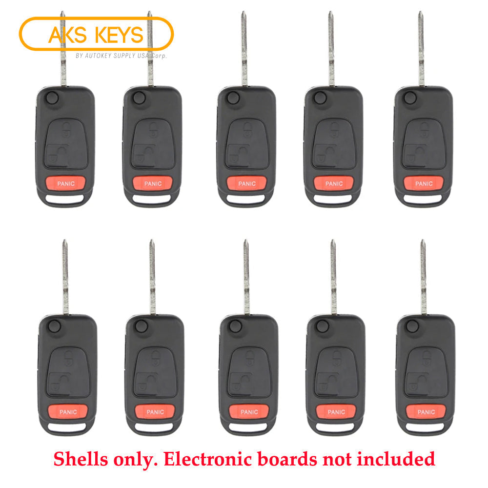 1998 - 2005 Mercedes Benz ML Flip Key Shell (10 Pack)