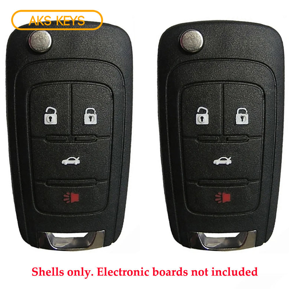 2010 - 2021 Buick Chevrolet GMC Remote Flip Key Shell (2 Pack)