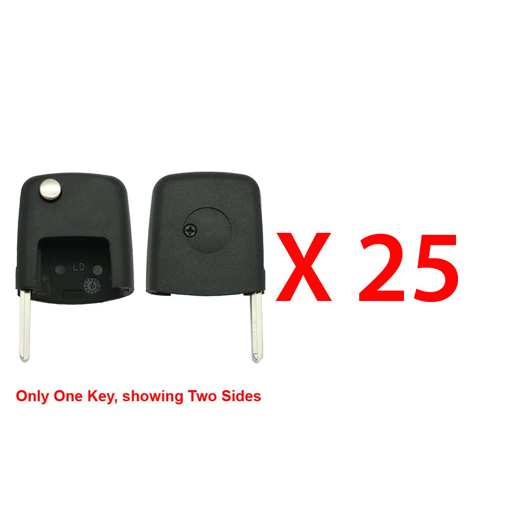 2000 - 2010 VW Flip Key Shell (Square Head) NON Chip (25 Pack)