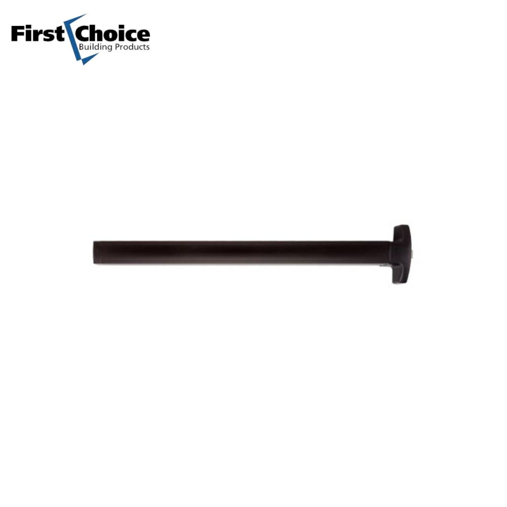 First Choice - 379242-BR - Rim Exit Devices - 42 - Narrow Stile Application - Prepped for exterior key cylinder - no cylinder - Dark Bronze Anodized Aluminum - Grade 1