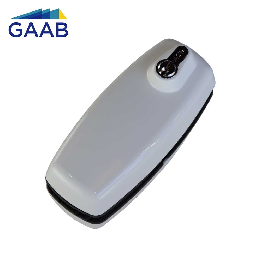 GAAB T180-09 Tempered Frameless Glass Door Lock Reversible 10 - 12mm Doors - White