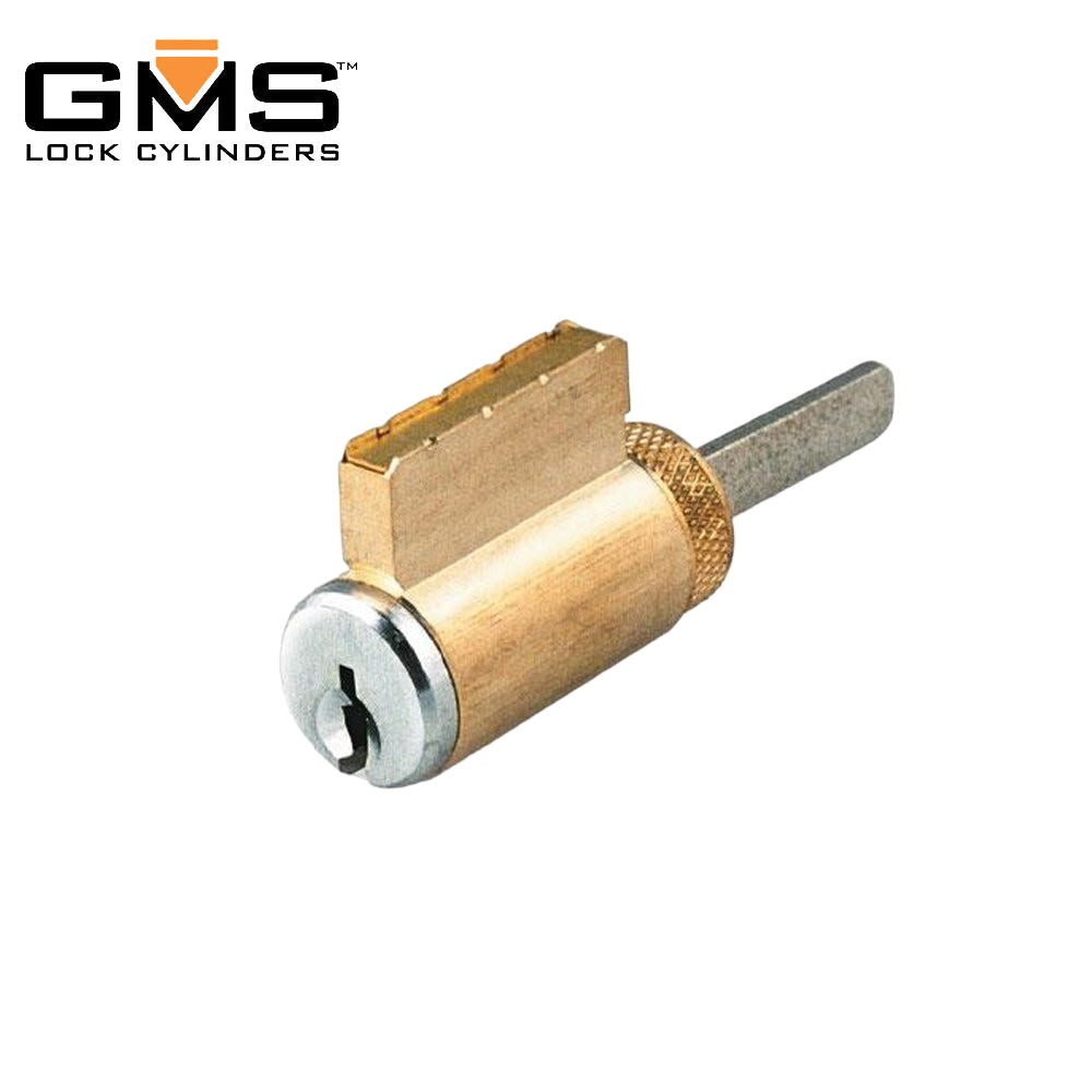 GMS KIK Cylinder - w/ Multi-Tailpiece - 5-Pin - US3 - Polished Brass - AR - (Adams Rite)