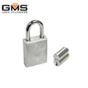 GMS P175 Standard Padlock w/ Rekeyable Cylinder - 1-3/4 Body - 4 Shackle Length - Schlage C - SC1 Keyway - US26D Satin Chrome - OB Keying