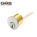 GMS Rim Cylinder - 1-1/8 - 6 Pin - Zero Bitted - US26D - Satin Chrome - G45 - (Schlage C145)