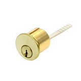 GMS Rim Cylinder - 1-1/8 - 5 Pin - US3 - Bright Brass - KW1