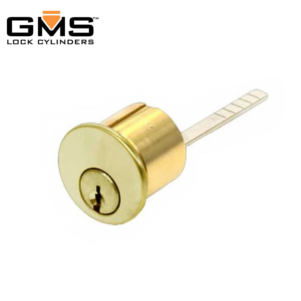 GMS Rim Cylinder - 1-1/8 - 5 Pin - US3 - Bright Brass - KW1