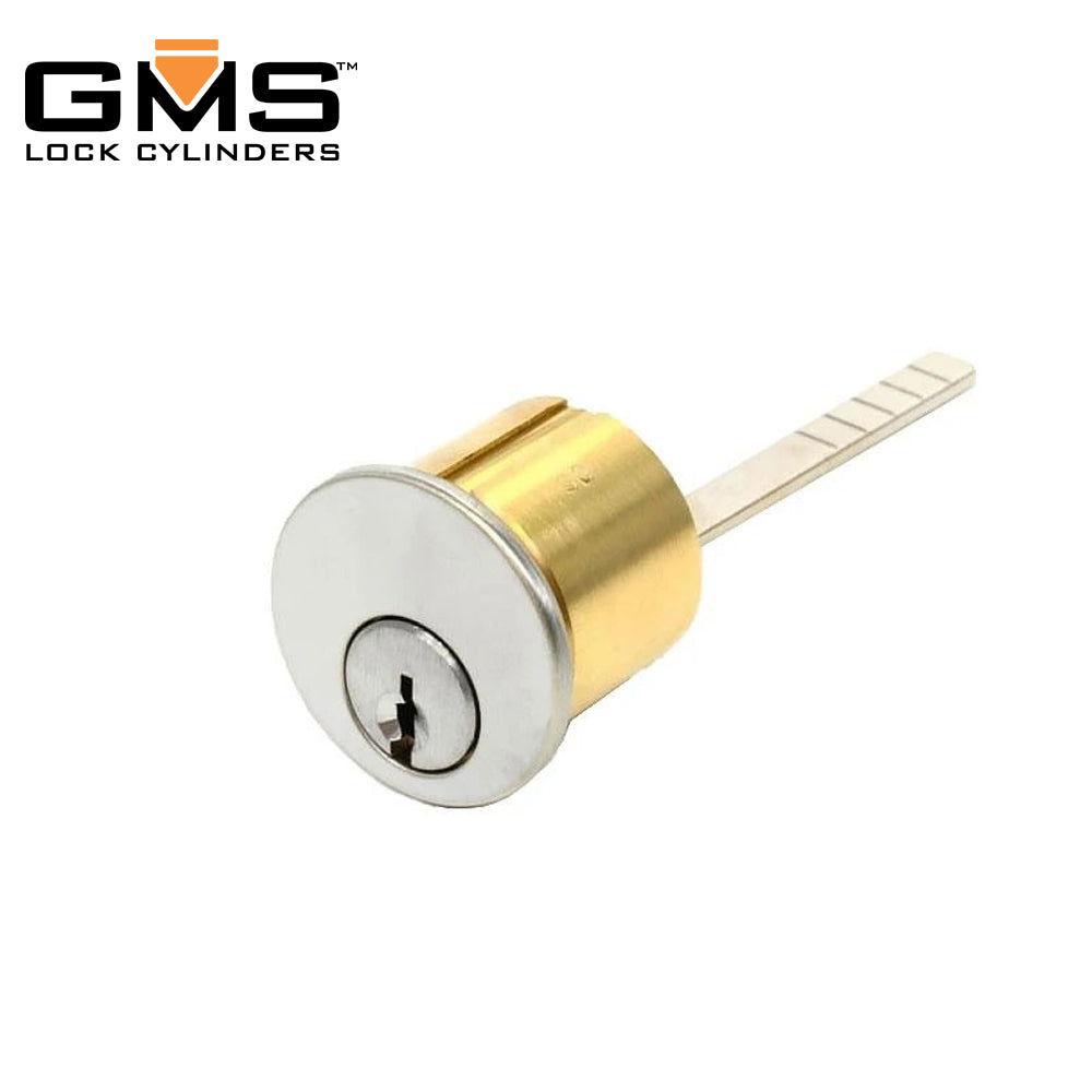 GMS Rim Cylinder - 1-1/8 - 5 Pin - US26D - Satin Chrome