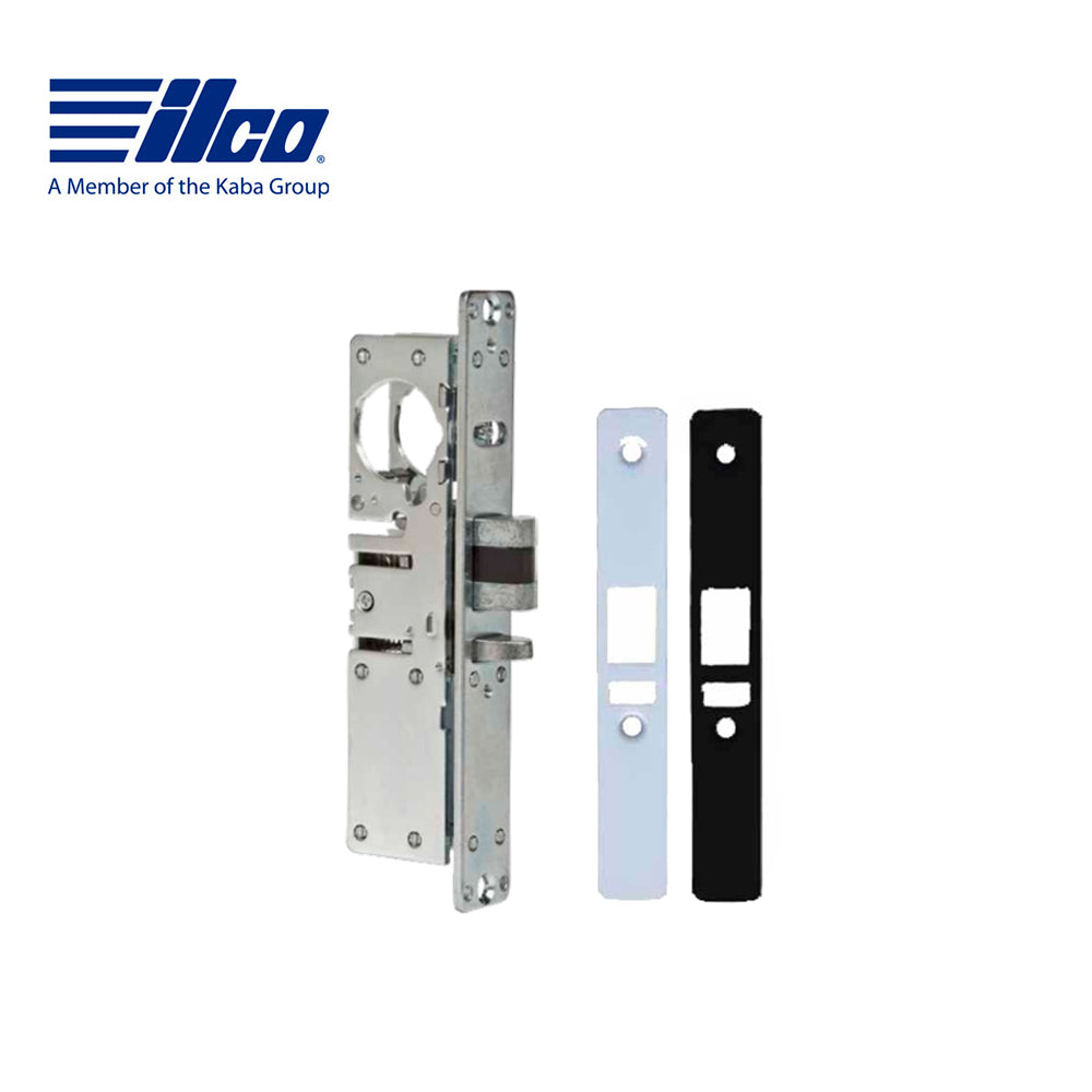 ILCO - 451 Deadlatch Mortise Lock - 1 1/8" Backset - Left-Handed - Flat Faceplate - Clear/Dark Bronze