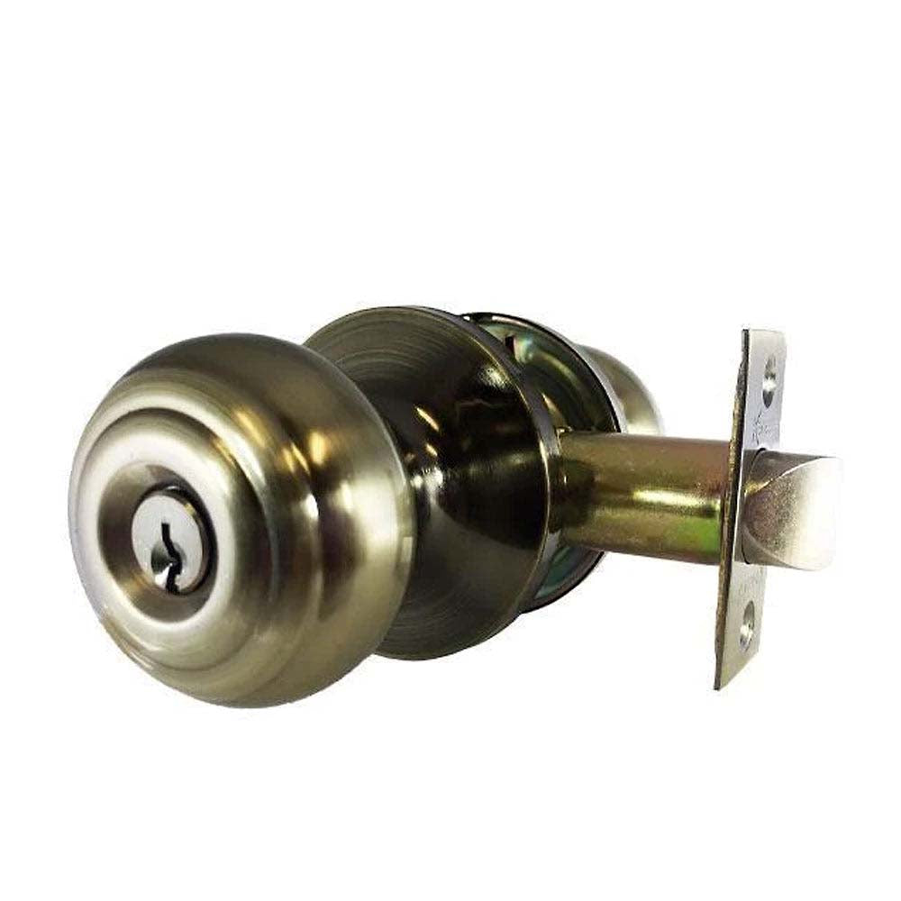 Knobset Entrance Lock Antique Brass KEL01-AB-KW1