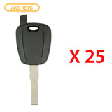 2012 - 2018 Fiat 500 RAM Promaster Transponder Key Shell - SIP22 (25 Pack)