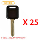 1999 - 2014 Nissan Infiniti Transponder Key Shell - DA34 (25 Pack)