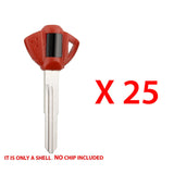 Suzuki Motorcycle Red Key Shell (25 Pack)