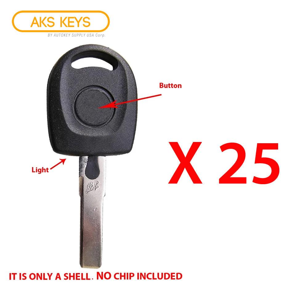 2000 - 2010 VW Key Shell W/ Light (25 Pack)