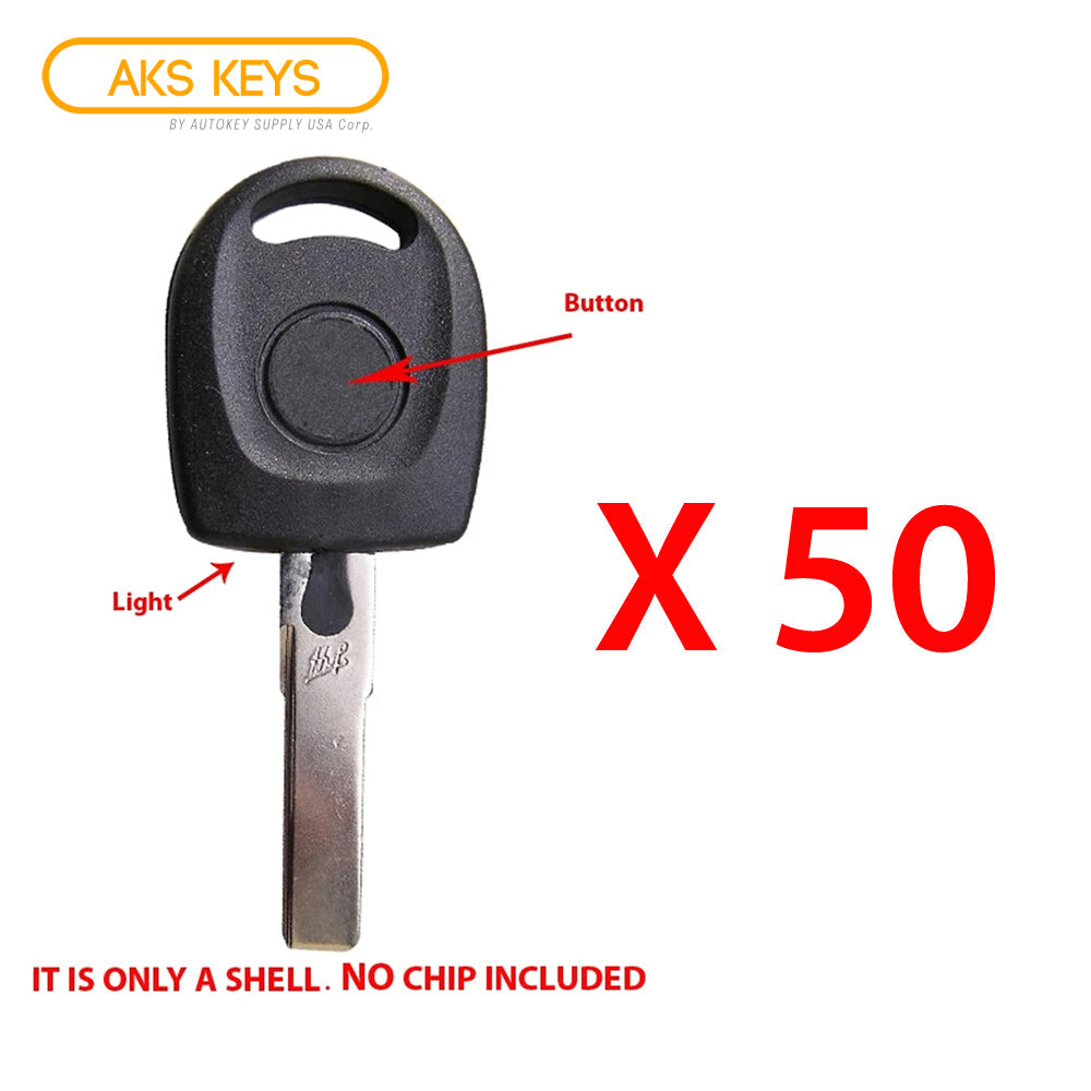 2000 - 2010 VW Key Shell W/ Light (50 Pack)