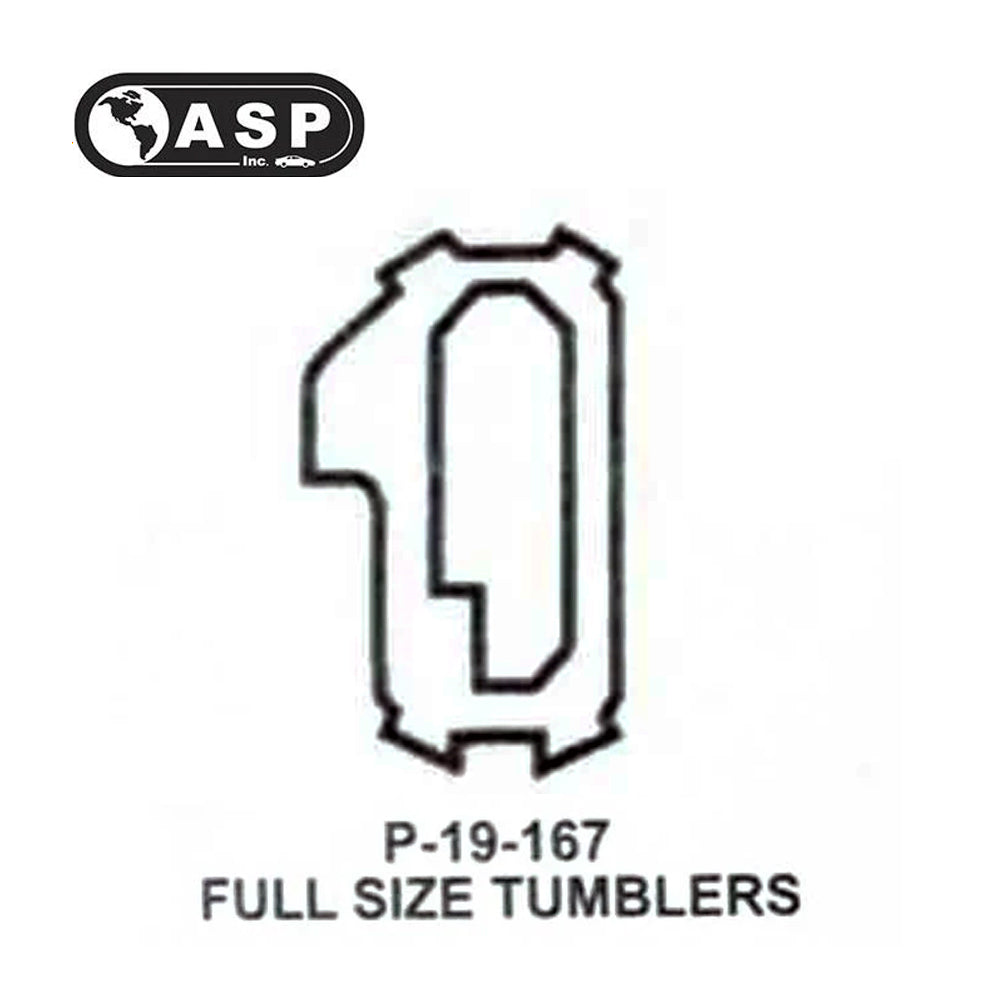 ASP Honda Acura High Security Tumbler  #1 - #4 Full Size P-19-160/ P-19-167 / P-19-168 / P-19-169 (10 Pack)